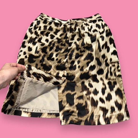 Worthington Cheetah Leopard Print Layered Party Club Pencil Mini Skirt Size 6p - Picture 3 of 6